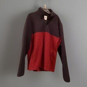 Sonoma Fleece 1/4 Zip Sweatshirt Red Navy Mens Size Medium